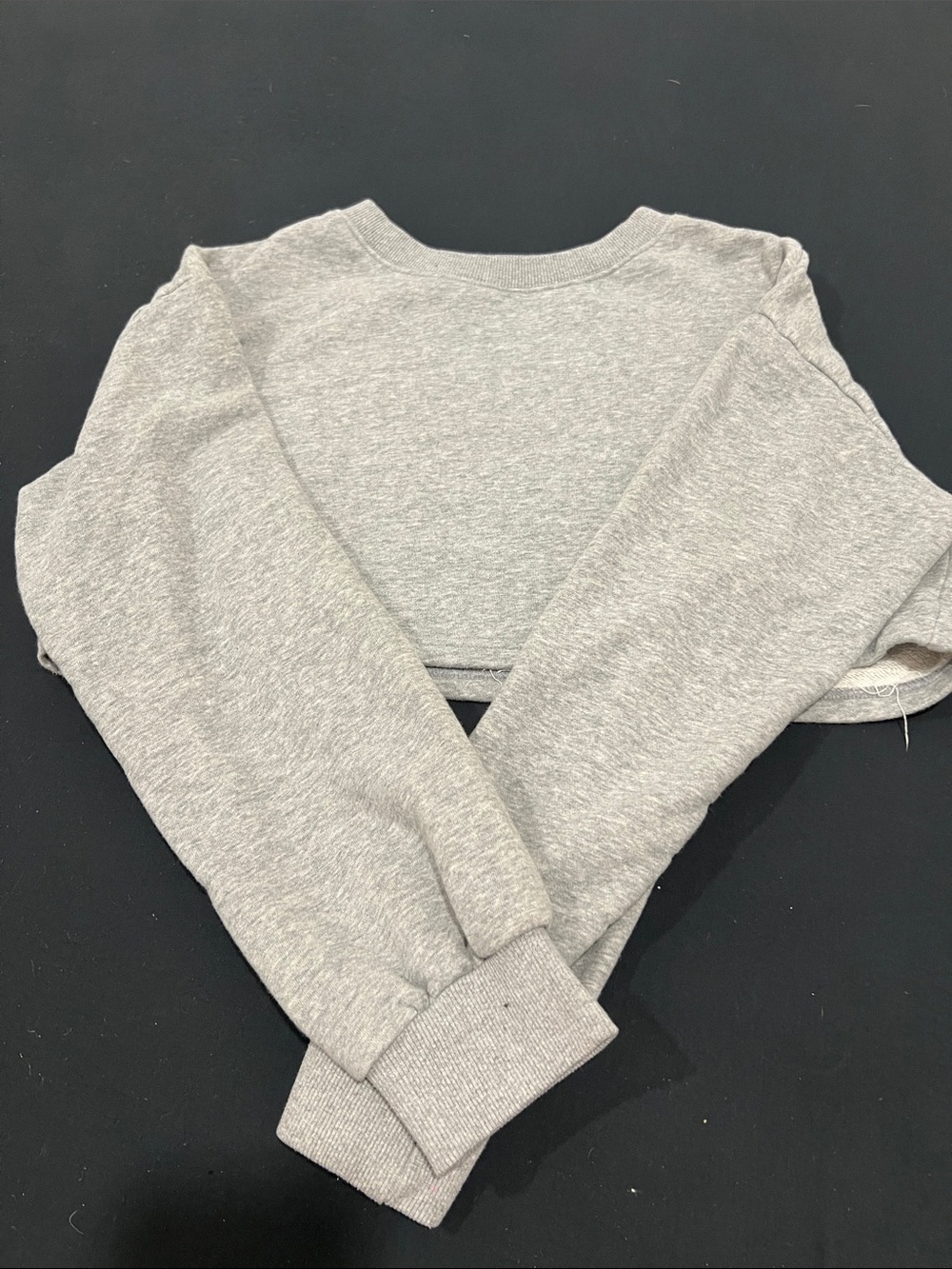 SHEIN Light Gray Cropped Sweatshirt